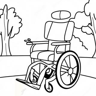 Colorful Wheelchair In Park Coloring Page 53734-42894