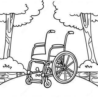 Colorful Wheelchair In Park Coloring Page 53734-42895