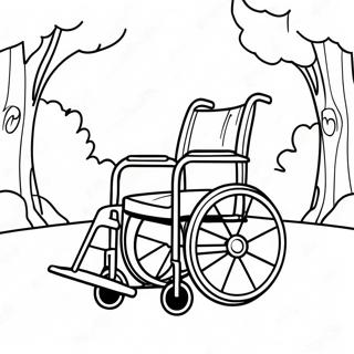 Colorful Wheelchair In Park Coloring Page 53734-42896