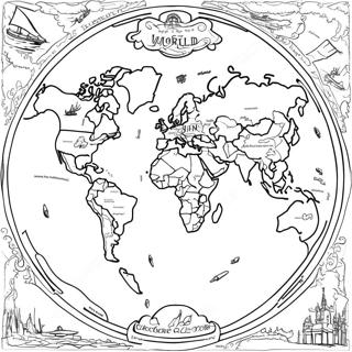 Map Of The World Coloring Page 5376-4398