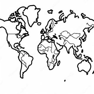 Map Of The World Coloring Page 5376-4399