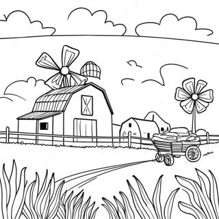 Iowa Farm Landscape Coloring Page 53774-42921