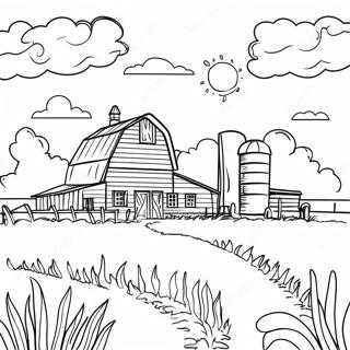 Iowa Farm Landscape Coloring Page 53774-42923