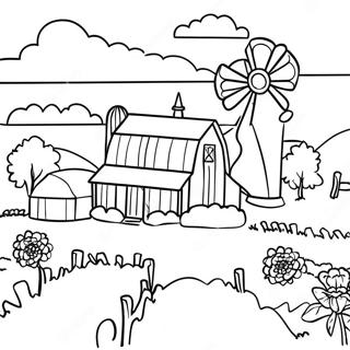 Iowa Farm Landscape Coloring Page 53774-42924