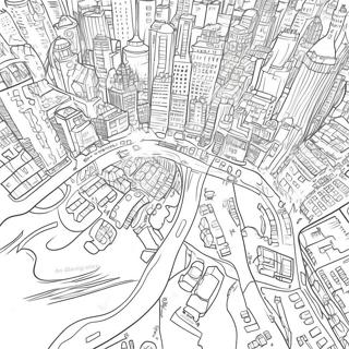 Detailed City Map Coloring Page 5377-4409