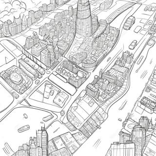 Detailed City Map Coloring Page 5377-4412