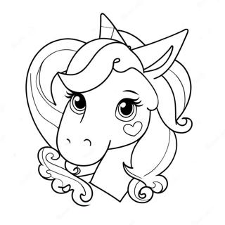 Unicorn Valentine Coloring Page 53793-42937