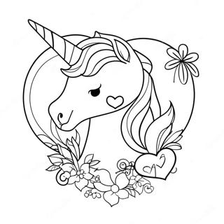 Unicorn Valentine Coloring Page 53793-42939