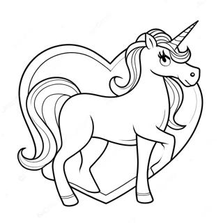 Unicorn Valentine Coloring Page 53793-42940