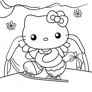 Ice Skating Hello Kitty Christmas Scene Coloring Page 53833-42961