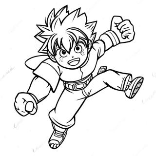 Izuku Midoriya In Action Coloring Page 53864-42992