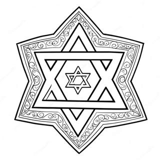 Jewish Star Of David Coloring Page 5386-4401