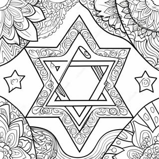 Jewish Star Of David Coloring Page 5386-4404