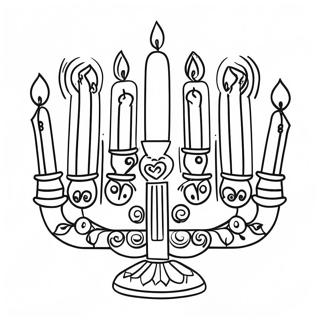 Colorful Menorah With Candles Coloring Page 5387-4405