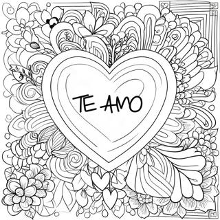 Te Amo Heart Coloring Page 53883-43005