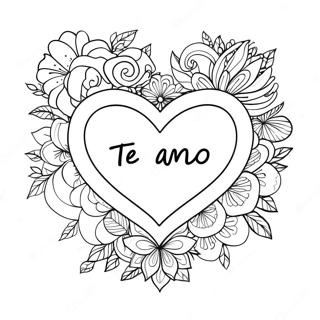 Te Amo Heart Coloring Page 53883-43008