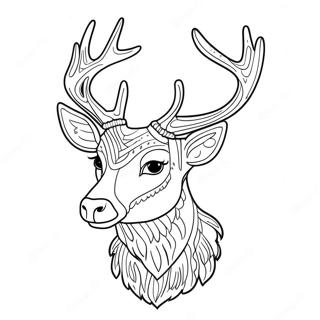 Majestic Deer Head Coloring Page 53914-43025