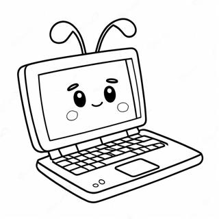 Cute Cartoon Laptop Coloring Page 53944-43053