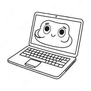 Cute Cartoon Laptop Coloring Page 53944-43054