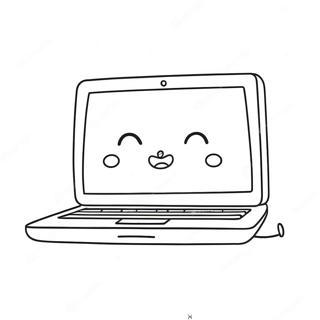 Cute Cartoon Laptop Coloring Page 53944-43056