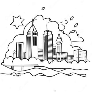 Colorful Memphis Skyline Coloring Page 53964-43068