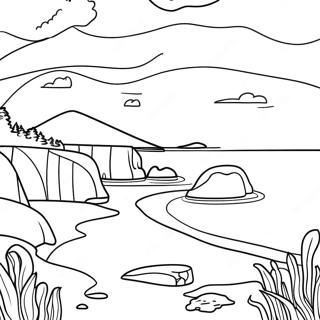 Beautiful Oregon Coastline Coloring Page 53994-43096