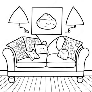 Colorful Nugget Couch With Cushions Coloring Page 54024-43118