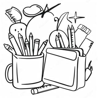 Colorful School Supplies Coloring Page 54034-43125