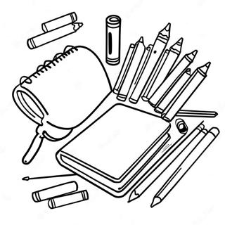 Colorful School Supplies Coloring Page 54034-43126