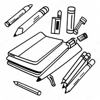 Colorful School Supplies Coloring Page 54034-43127