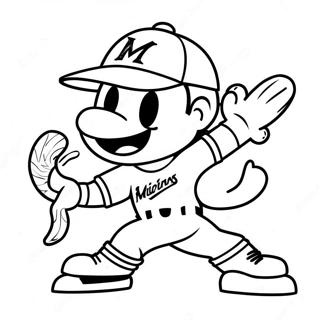 Miami Marlins Mascot Coloring Page 54044-43131