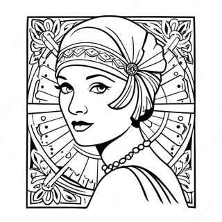 1920s Flapper Girl Coloring Page 54053-43137