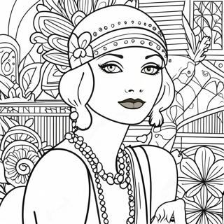 1920s Flapper Girl Coloring Page 54053-43139