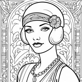 1920s Flapper Girl Coloring Page 54053-43140