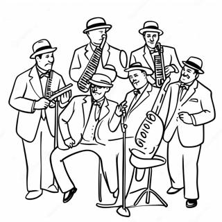 1920s Jazz Band Coloring Page 54054-43142