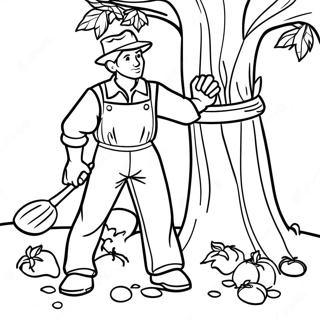 Johnny Appleseed Planting Trees Coloring Page 54094-43173