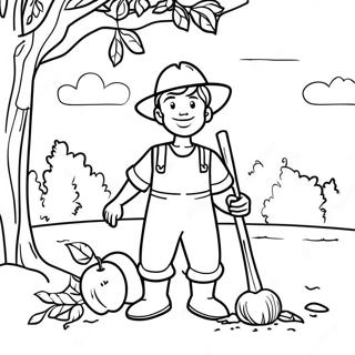 Johnny Appleseed Planting Trees Coloring Page 54094-43174