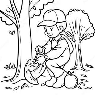 Johnny Appleseed Planting Trees Coloring Page 54094-43175