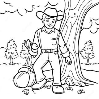 Johnny Appleseed Planting Trees Coloring Page 54094-43176