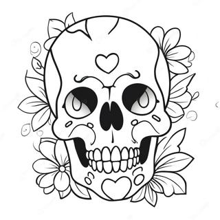 Love Skull Coloring Page 54103-43178