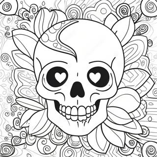 Love Skull Coloring Page 54103-43179