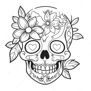 Love Skull Coloring Page 54103-43180