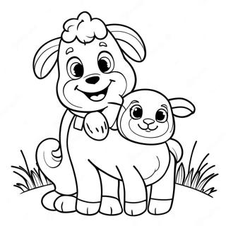 Cute Shepherd With Lamb Coloring Page 54124-43197