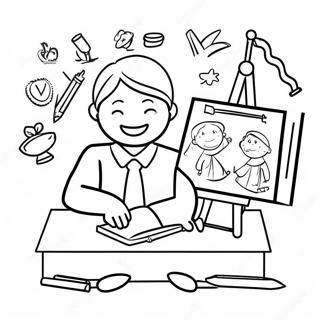 Teachers Day Coloring Page 54143-43207