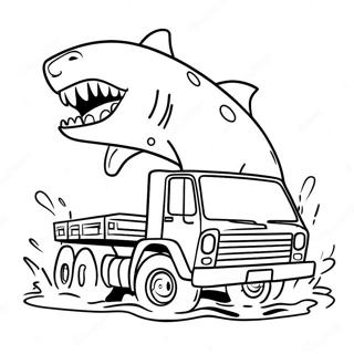 Megalodon Truck Jumping Over Obstacles Coloring Page 54154-43220