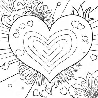 Preschool Valentines Heart Coloring Page 5416-4431