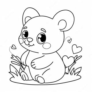 Cute Valentine Animals Coloring Page 5417-4441