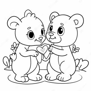 Cute Valentine Animals Coloring Page 5417-4442