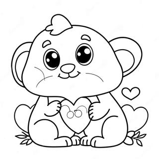 Cute Valentine Animals Coloring Page 5417-4443