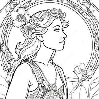 Alphonse Mucha Art Nouveau Coloring Page 54193-43250